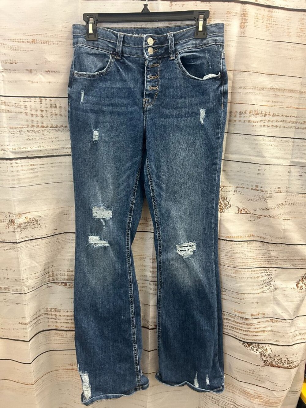 Maurices High Rise Button Fly Distressed Women's Jeans Size 6